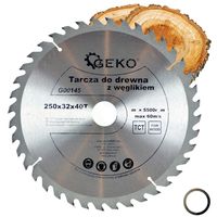 PIŁA TARCZA WIDIOWA DO CIĘCIA DREWNA 250x32 40 ZĘBÓW GEKO G00145