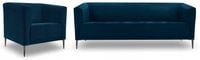 Zestaw TOLEDO Vena 12 niebieski kanapa fotel welur/velvet PRODUCENT PL