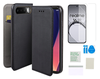 Etui z klapką do REALME 16 5G case czarny smart magnet + folia ochronna TPU