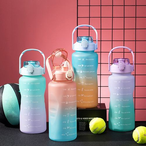 BUTELKA NA WODĘ BIDON Z MIARKĄ ZE SŁOMKĄ PRZYPOMNIENIEM SIŁOWNIA FITNESS 2L na Arena.pl