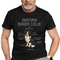 Anatomia border collie - męska koszulka na prezent Czarny XXL T-shirt PIES