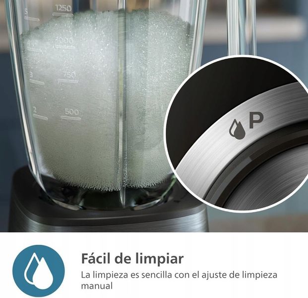 Blender kielichowy Philips Serii 5000 1200 W 2 L HR3031/00 czarny + BIDON zdjęcie 3