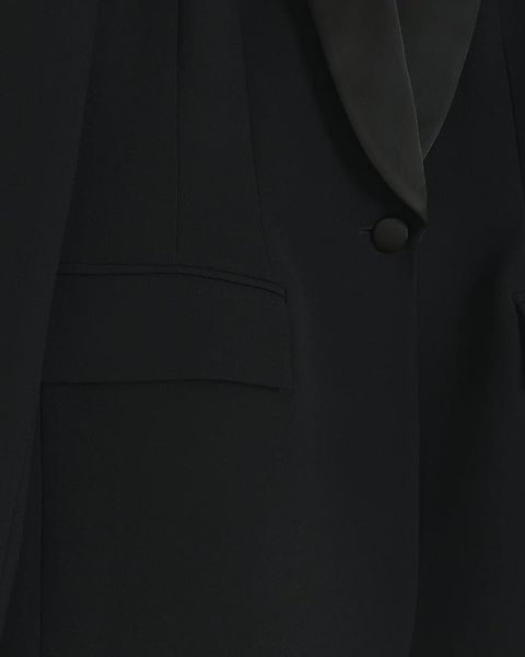 RIVER ISLAND CZARNA JEDNORZĘDOWA MARYNARKA KOŁNIERZ POŁYSK BZ1 NG7__L zdjęcie 2