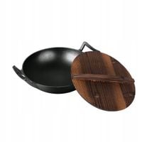 LP-BH-190 - Wok żeliwny z drewnianą pokrywką 30 cm Berlinger Haus Matte