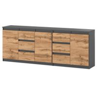 Komoda Do Sypialni Best Agnes 200cm 6 Szuflad Pojemna Szafka Szara Wotan