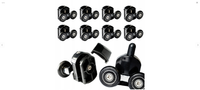 Komplet 8 rolek do kabiny prysznicowej czarne 23mm