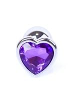 Plug-Jewellery Silver  Heart Plug- Purple