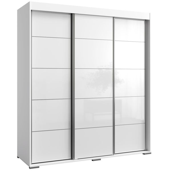 Szafa przesuwna Como 3D 180 Biała (lacobel) zdjęcie 1
