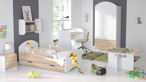 Łóżko dziecięce LEO 160x70 biało-sonoma na Arena.pl
