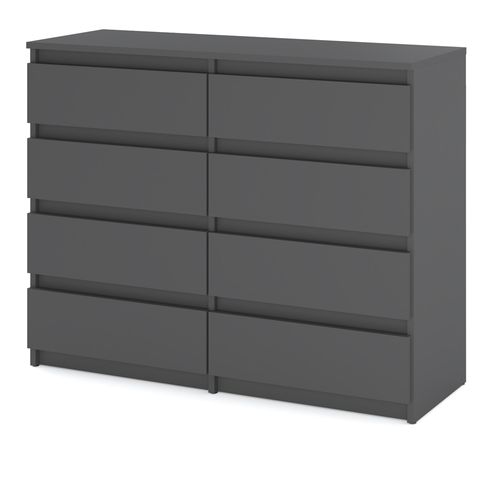 Komoda 8 Szuflad 120cm Do Salonu Sypialni Szara Mat Pojemna Szafka Rtv na Arena.pl