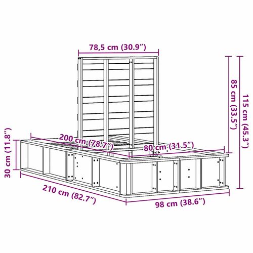 Ramka łóżka z przechowywaniem Woskowy brąz 80 x 200 cm drewno na Arena.pl