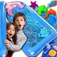 Piasek Kinetyczny 3KG Piaskownica Basen Foremki Zestaw XXL Super Plastyczny