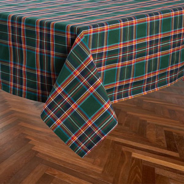 Obrus 138x100cm w zieloną kratę Boże Narodzenie Bawełniany Świąteczny zdjęcie 6