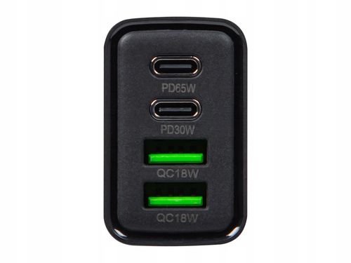 SZYBKA ŁADOWARKA SIECIOWA GNIAZDO 2x USB 2x USB-C QC 3.0 PD 65W UNIWERSALNA na Arena.pl