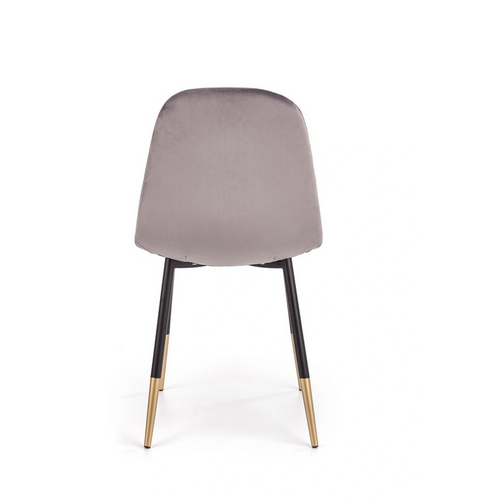 Krzesło tapicerowane popiel popielaty welur złoto na Arena.pl