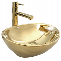 UMYWALKA NABLATOWA ZŁOTA REA SOFIA GOLD/GOLD OWALNA OKRĄGŁA CERAMICZNA