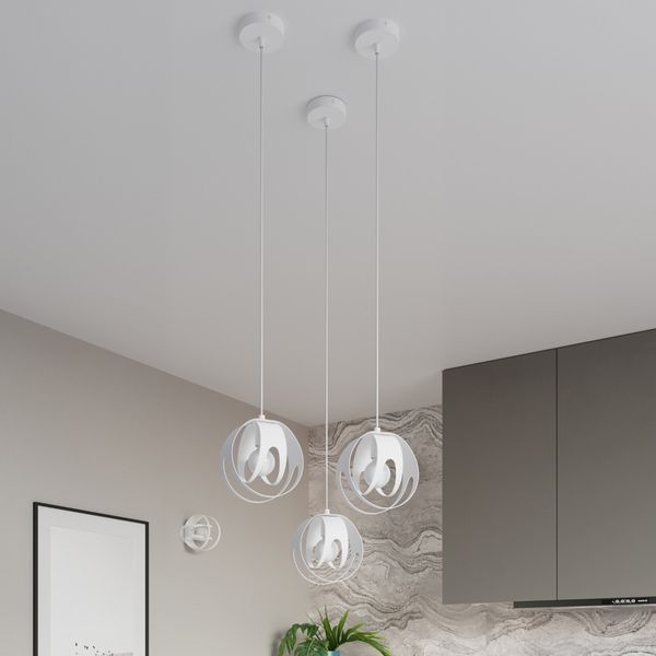 Lampa wisząca TULOS 3L biała zdjęcie 5