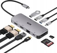 ICZI HUB USB-C 9 w 1 PD USB3.0 HDMI 4K RJ45 SD/TF