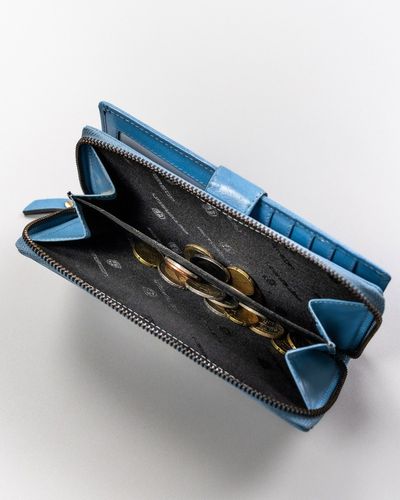 duży, skórzany portfel damski na zamek i zatrzask - peterson na Arena.pl