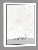 Bangkok mapa czarno biała – obraz na płótnie 90x120 cm