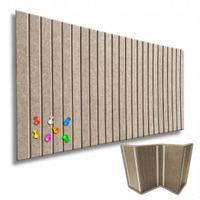 TABLICA FILCOWA LAMELE na plan lekcji 60x120cm filc CIEMNY BEŻ 29 + PINEZKI