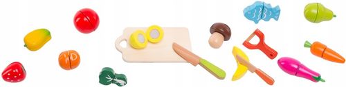 Drewniane Owoce i Warzywa Do Krojenia na Rzep Deska Nóż Zestaw XXL 17 el na Arena.pl