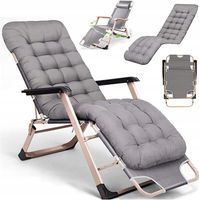 OGRODOWY FOTEL LEŻAK PLAŻOWY TURYSTYCZNY PODUSZKA ROZKŁADANY WYGODNY MOCNY