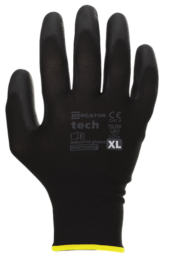 rękawice robocze mercator tech black+black pu - xl - 120 par na Arena.pl