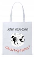 Torba Biała Eco Shopper Dla Instruktora Prezent Z Nadrukiem Ze Zdjęciem