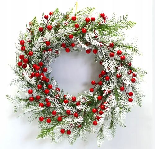 WIENIEC NA DRZWI ŚWIĄTECZNY 40CM BOŻE NARODZENIE DEKORACJA OZDOBA WIANEK na Arena.pl