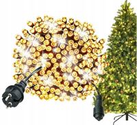 LAMPKI CHOINKOWE 1000 LED ZEWNĘTRZNE EFEKTY FLASH CIEPŁY BIAŁY