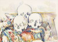 Plakat 18x13cm The Three Skulls, Paul Cezanne Vintage do Salonu