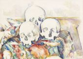 Plakat 18x13cm The Three Skulls, Paul Cezanne Vintage do Salonu