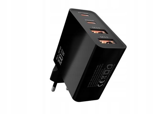 SZYBKA ŁADOWARKA SIECIOWA GaN 100W 2x USB 2x USB-C QC 3.0 + PD UNIWERSALNA na Arena.pl