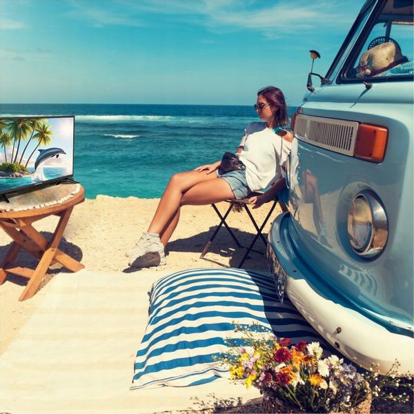 Telewizor 24 cale TV przenośny HD LED tuner dekoder DVBT2 USB +UCHWYT MANTA zdjęcie 2