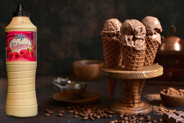Sos Polewa do Lodów DIJO Topping 1kg Malinowy zdjęcie 3