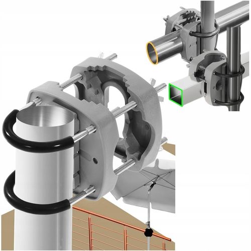 Uchwyt na FLAGĘ Parasol Balkonowy do Poręczy na Balustradę BEZ WIERCENIA na Arena.pl