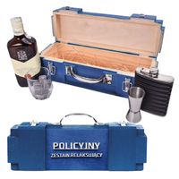 PREZENT DLA POLICJANTA Masywna Drewniana Skrzynka na Alkohol z Akcesoriami