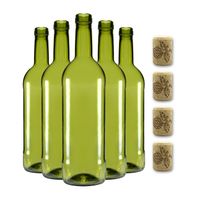 15 szt butelki na wino 750 ml BORDEAUX OLIWKOWA + korki