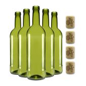 15 szt butelki na wino 750 ml BORDEAUX OLIWKOWA + korki