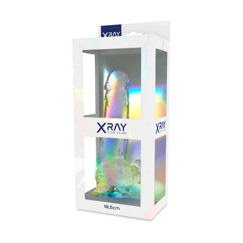 xray model clear żelowy 18,5 cm transparentny z kulkami, przyssawka na Arena.pl