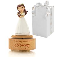 Drewniana Pozytywka Karuzela na Pamiątkę I Komunii Świętej dla Dziewczynki