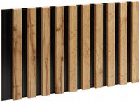 LAMELE ŚCIENNE DĄB WOTAN NA PŁYCIE CZARNEJ 510x2750mm