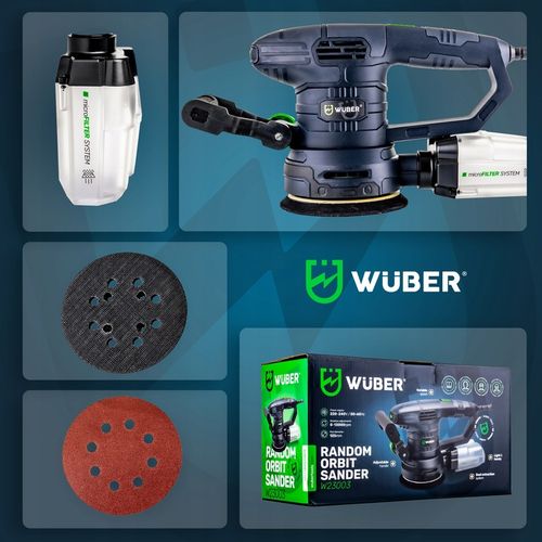 SZLIFIERKA MIMOŚRODOWA OSCYLACYJNA ELEKTRYCZNA WUBER Z REGULACJĄ 1300W na Arena.pl