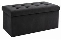pufa welurowa składana ciemnoszara 76x38x38cm ruhhy 26130