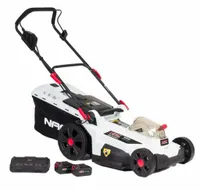 Kosiarka akumulatorowa 43 NAC + 2x akumulatory 4Ah/18V i podwójna ładowarka