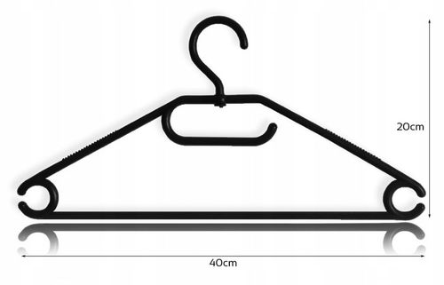 WIESZAKI UBRANIOWE OBROTOWE CZARNE NA ODZIEŻ KARBOWANE GRUBE 25szt. na Arena.pl