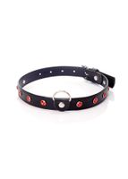 fetish b   series collar   2 cm. red crystal