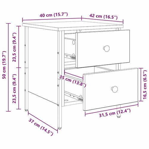 Stolik Nocny z szufladą Stare drewno 40 x 42 x 50 cm na Arena.pl