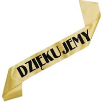 Dziękujemy - złota szarfa z czarnym nadrukiem